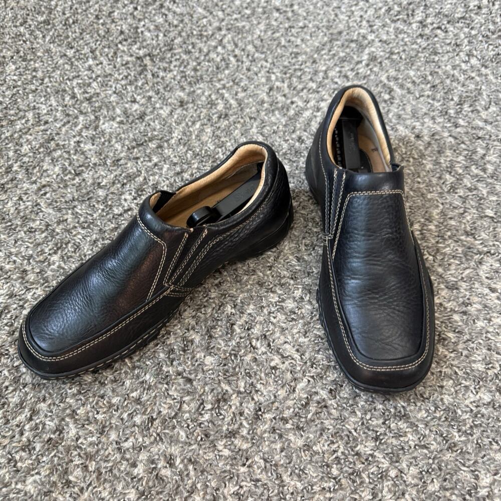 Born Loafers Shoes Mens Size 10 M Black Leather Slip-On Square Toe Comfort